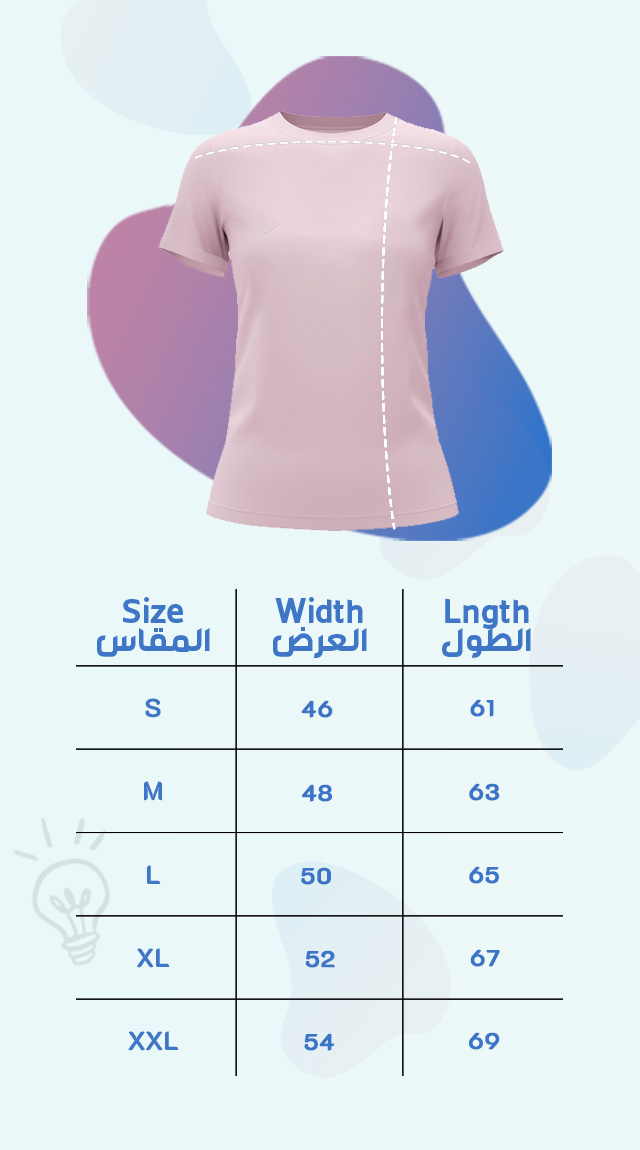 femai t shirt size chart