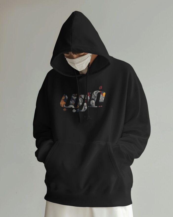 Bariq Hoodie regular fit (Balck) غريب