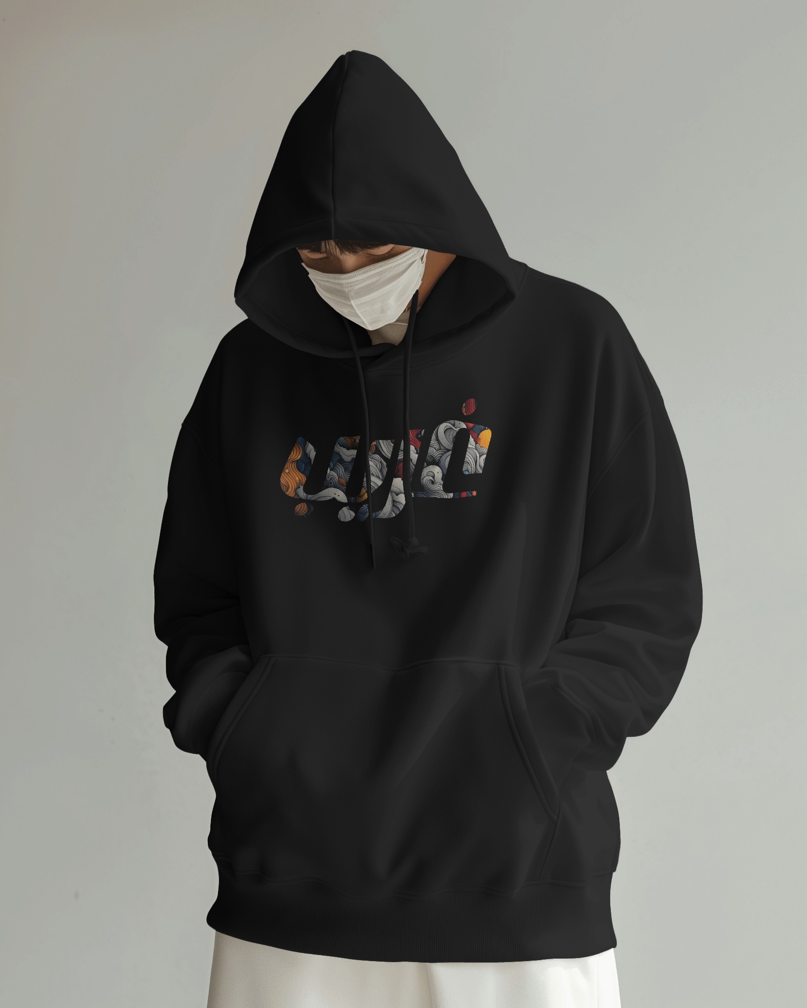 Bariq Hoodie regulars fit Balck غريب 1