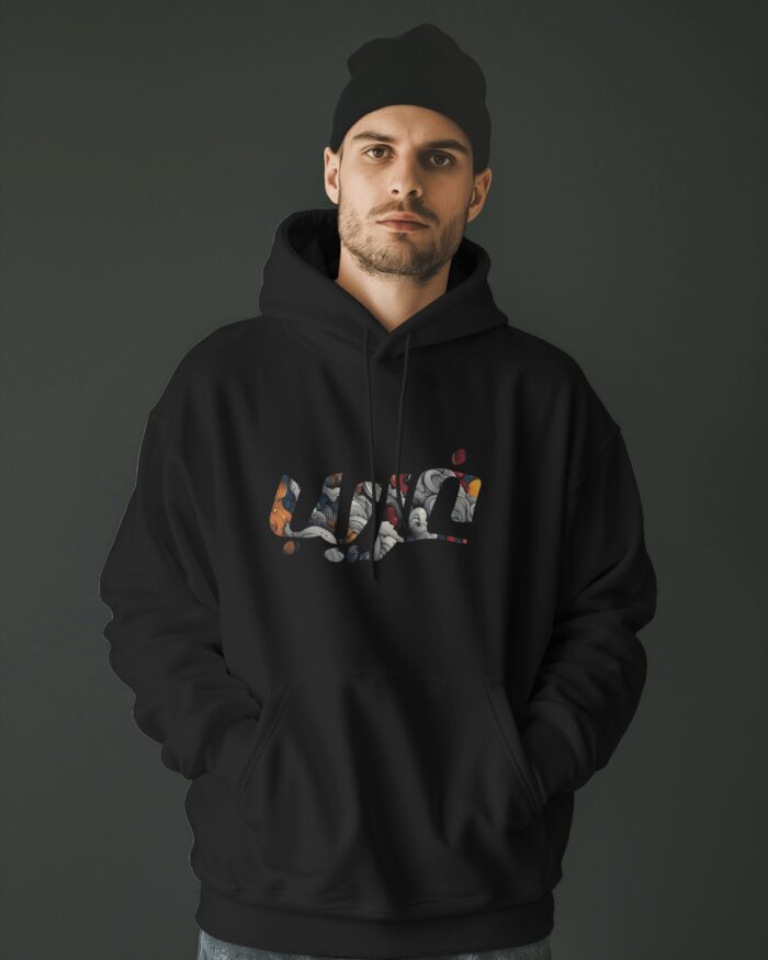 Bariq Hoodie regular fit (Balck) غريب - Image 3